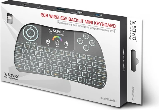 Mini tastierë Savio KW-03, wireless, e zezë