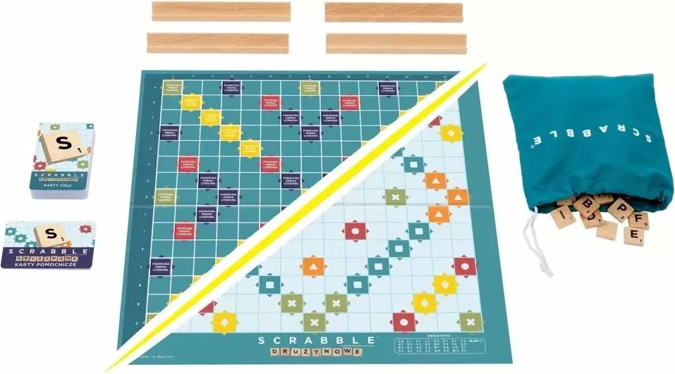 Lojë tavoline Scrabble Mattel JGR65 2në1, 2-4 lojtarë, 8+