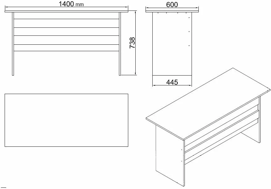 Set mobiljesh për zyre Hanah Home, Vo10-Ba, ngjyrë arre dhe antracit