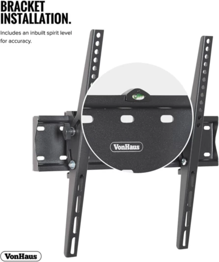 Mbajtëse muri për TV VONHAUS 3000473 26-55\" tilt -12°/+12°, VESA 200x200-400x400, deri 40 kg, e zezë