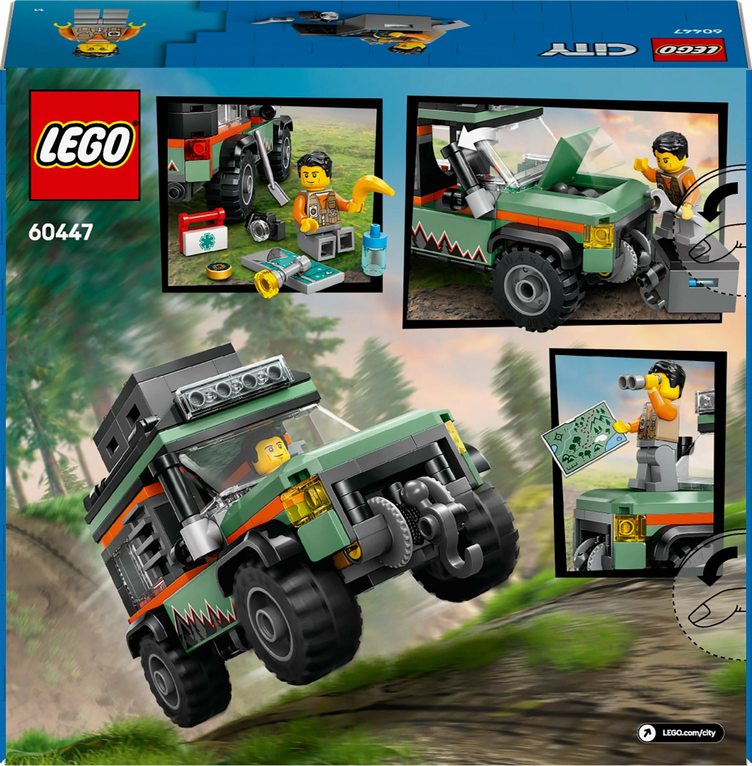 Set LEGO City Mountain Truck Off-Road 4x4 60447, 221 pjesë, për fëmijë 6+, jeshile/zezë