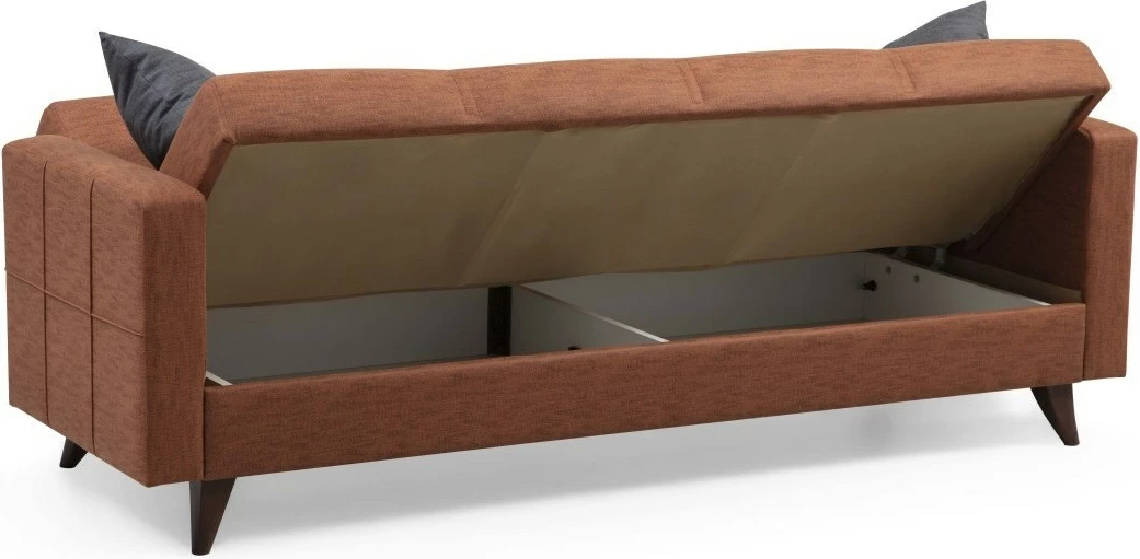 Divan-krevat treshe, ngjyrë e kuqe tullë, Atelier del Sofa, Polya