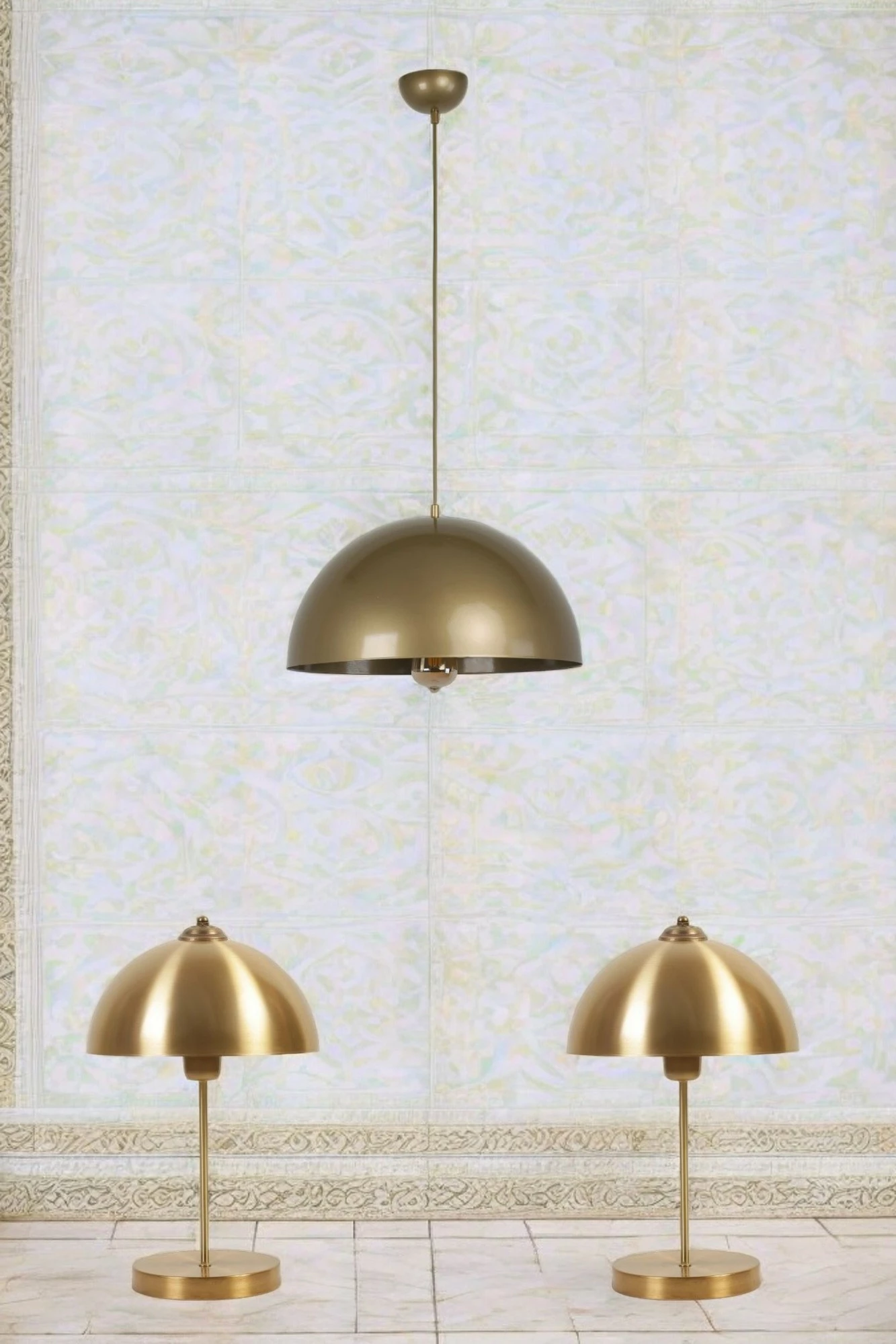 Set llambë tavani dhe llamba tavoline Opviq, ngjyrë ari, 8871-1