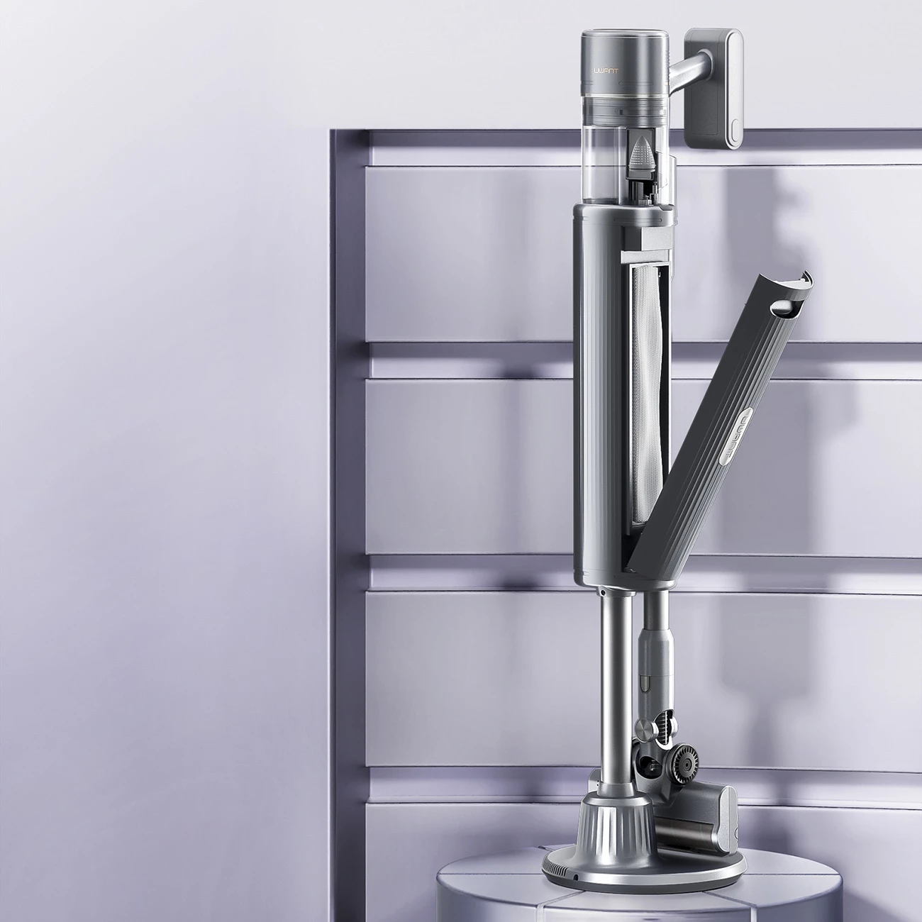 Fshesë me korrent pa kabllo UWANT V100, 200AW, 20000mAh, Gri, set me bazë 4-në-1