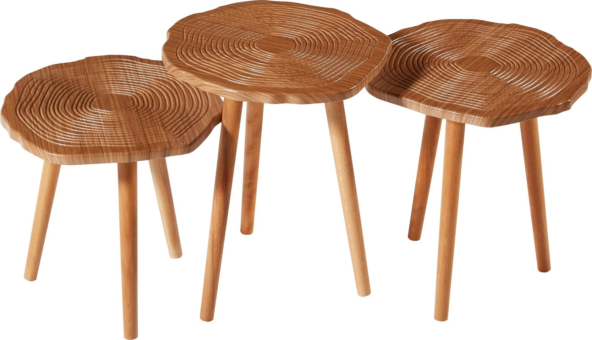 Set tavolinash ndihmëse TUVAL 048, 3 copë, ngjyrë arre