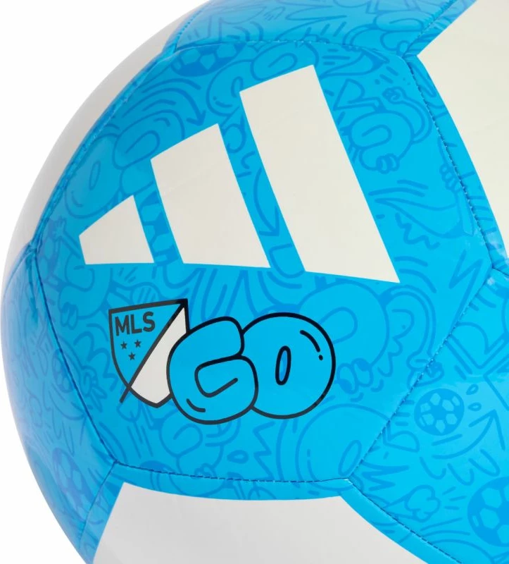 Top futbolli adidas, bardh e kaltër [Madhësia: 5]