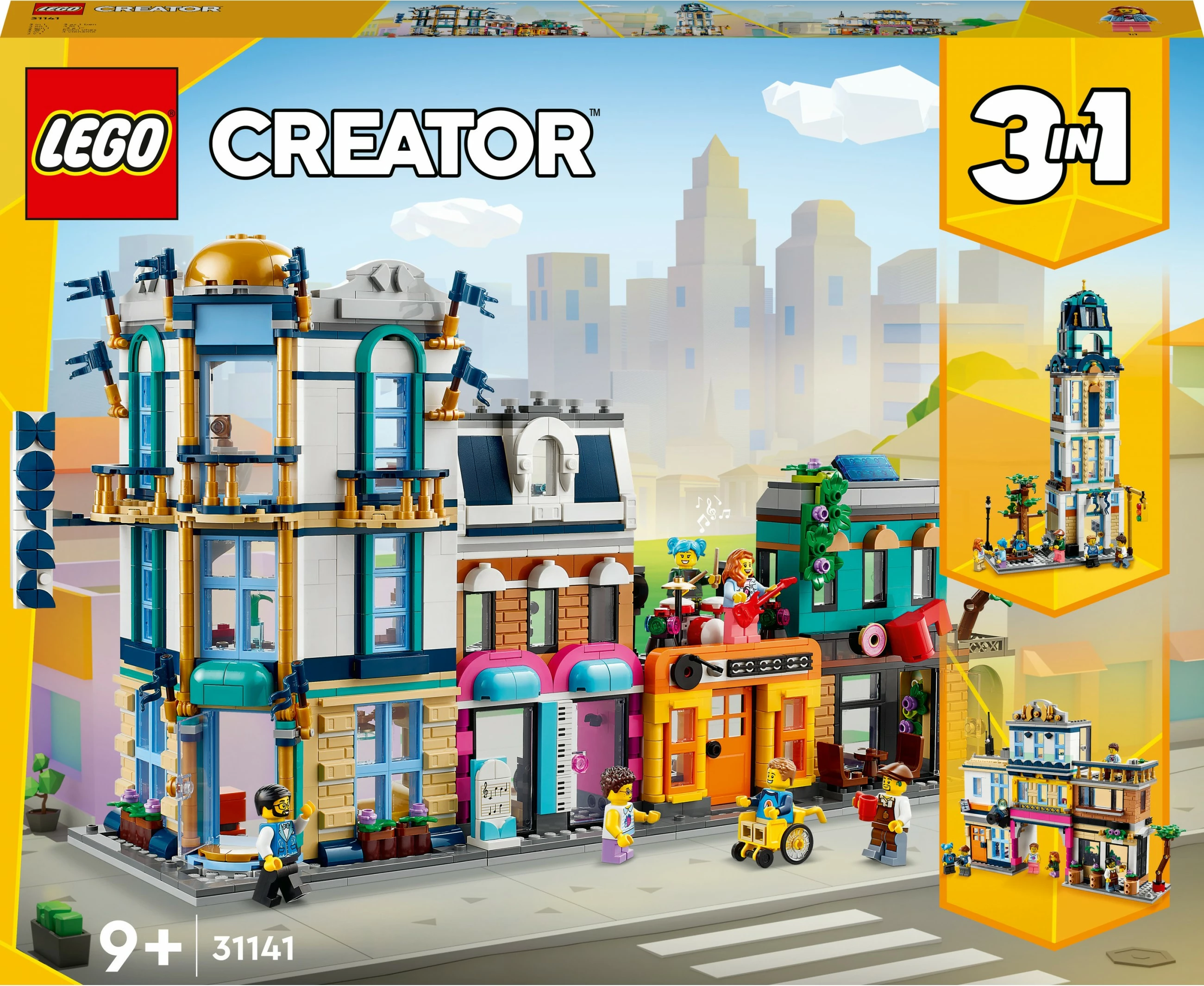 Set ndërtimi LEGO Creator 3in1 Main Street, 1459 pjesë, shumëngjyrësh