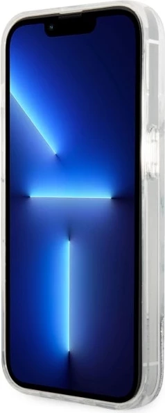 Mbështjellës Guess Liquid Glitter Marble për iPhone 14 Pro 6.1", i bardhë