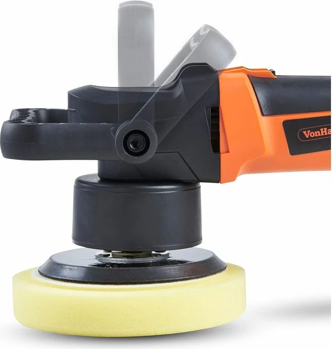 Polirues orbital ekscentrik VonHaus 3500023 600W, 6-shpejtësi, 150mm, kit me aksesorë, portokalli/zi
