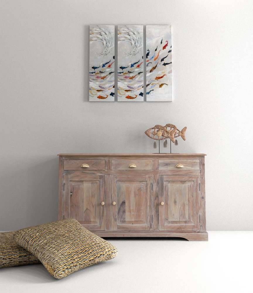 Dekor peshk natyral, polirezine, metal, 30x7x27cm