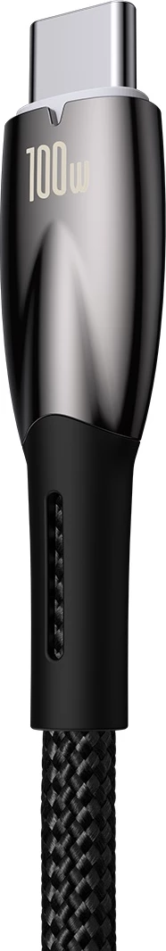 Kabllo Baseus Glimmer Series, USB-A në USB-C, 1m, 100W, e zezë
