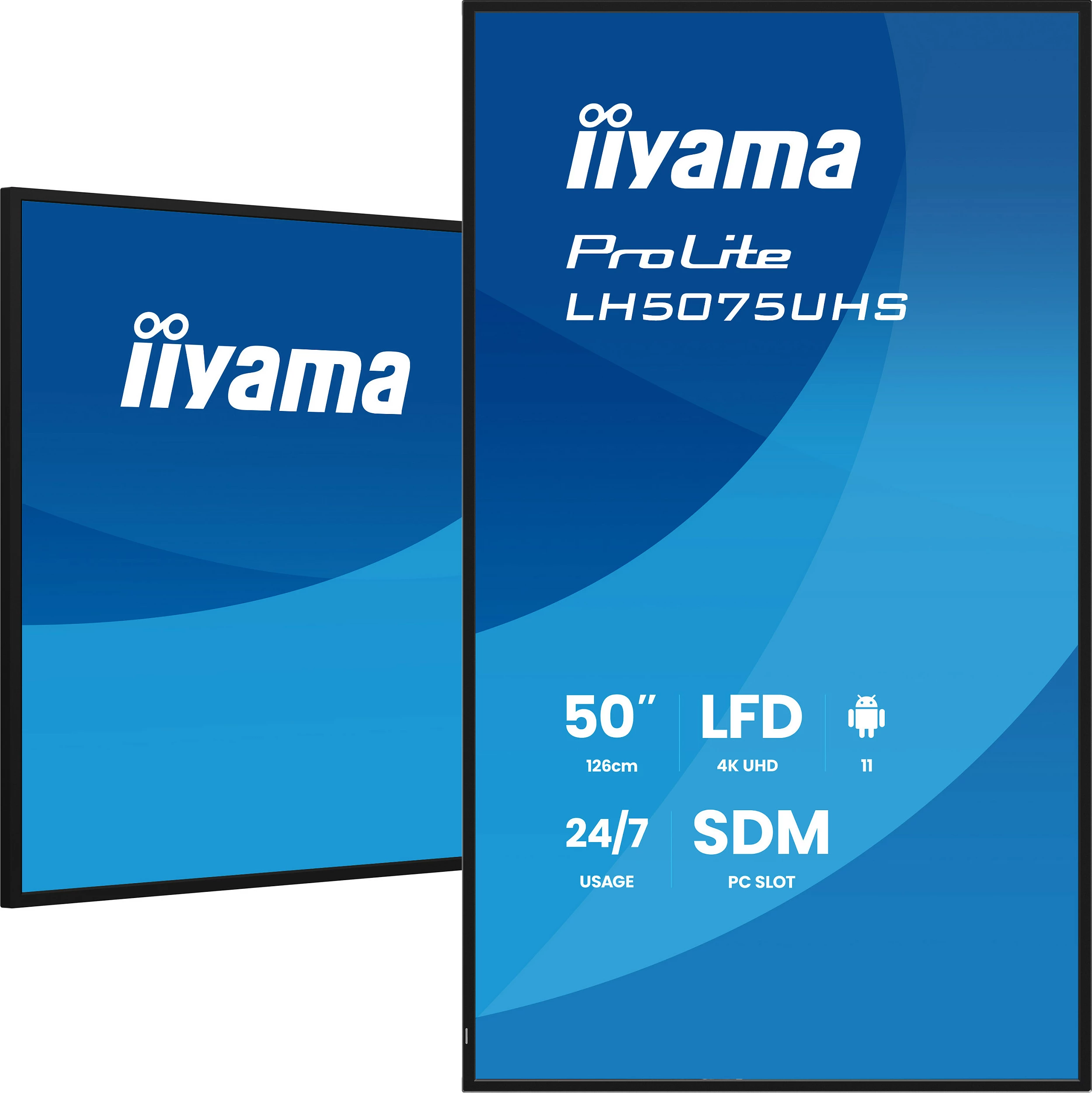 Ekran digital signage iiyama ProLite LH5075UHS-B2AG, 50" 4K UHD, Android 11, 24/7, Wi‑Fi, i zi