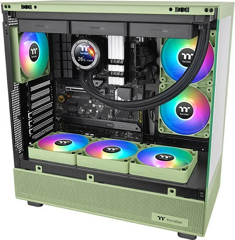 Ventilator ftohës për kasë 120mm Thermaltake CT120 ARGB Sync, 2 copë, Matcha Green