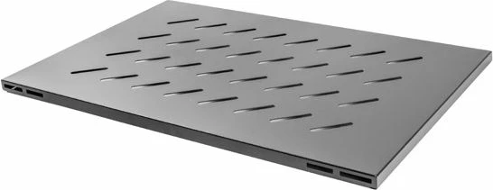 Raft 1U për kabinet 19'' Lanberg AK-1009-B, për thellësi 1000 mm, kapacitet 120 kg, i zi