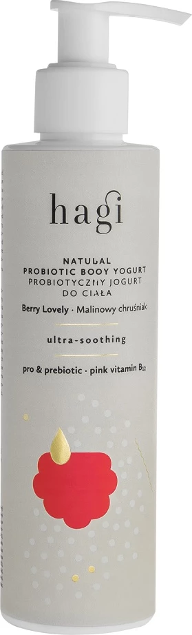 Jogurt trupi për femra Hagi Probiotic Body Yogurt Raspberry Cherry, 200ml