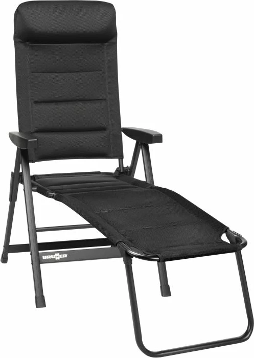 Mbështetëse këmbësh BRUNNER Skye 0404064N.C09, kornizë alumini, pëlhurë Syntex Plus, 48 x 60/75 cm, e zezë