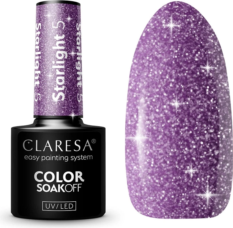 Llak për thonj për femra Claresa Starlight Hybrid 5, 5g