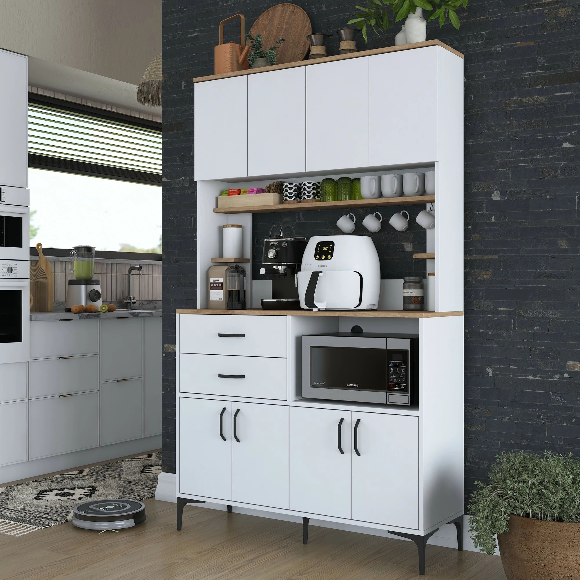 Dollap multifunksional Skye Decor, ngjyrë arrë dhe e bardhë, JE179 - 3402