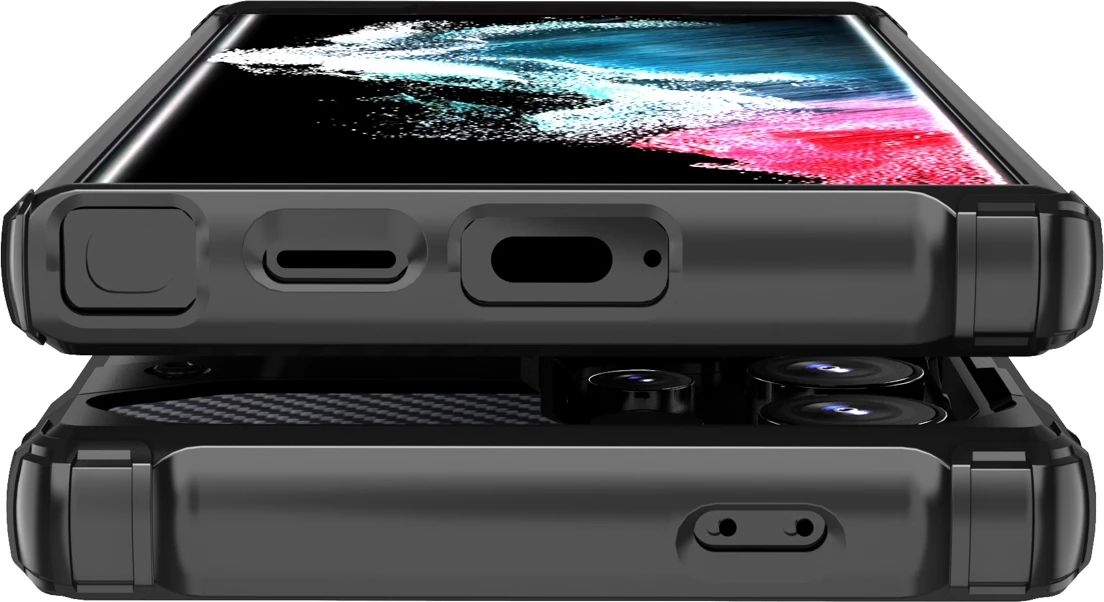 Mbështjellës Hybrid Armor Hurtel për Samsung Galaxy S25 Edge, i zi