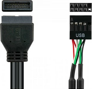 Kabllo USB 2.0 GoodConnections Alcasa 5021-PST2, 0.3 m, female-male, e zezë