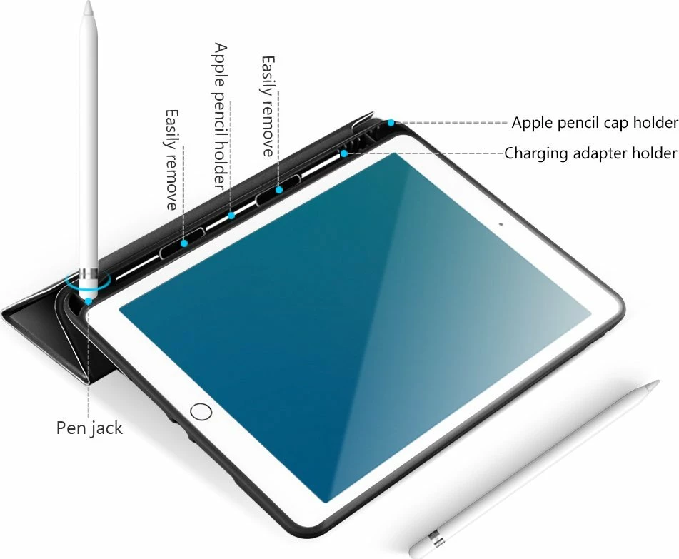 Mbështjellës flip eStuff ES682085-BULK për iPad 9.7" (2017/2018), me mbajtëse Pencil, i zi, bulk
