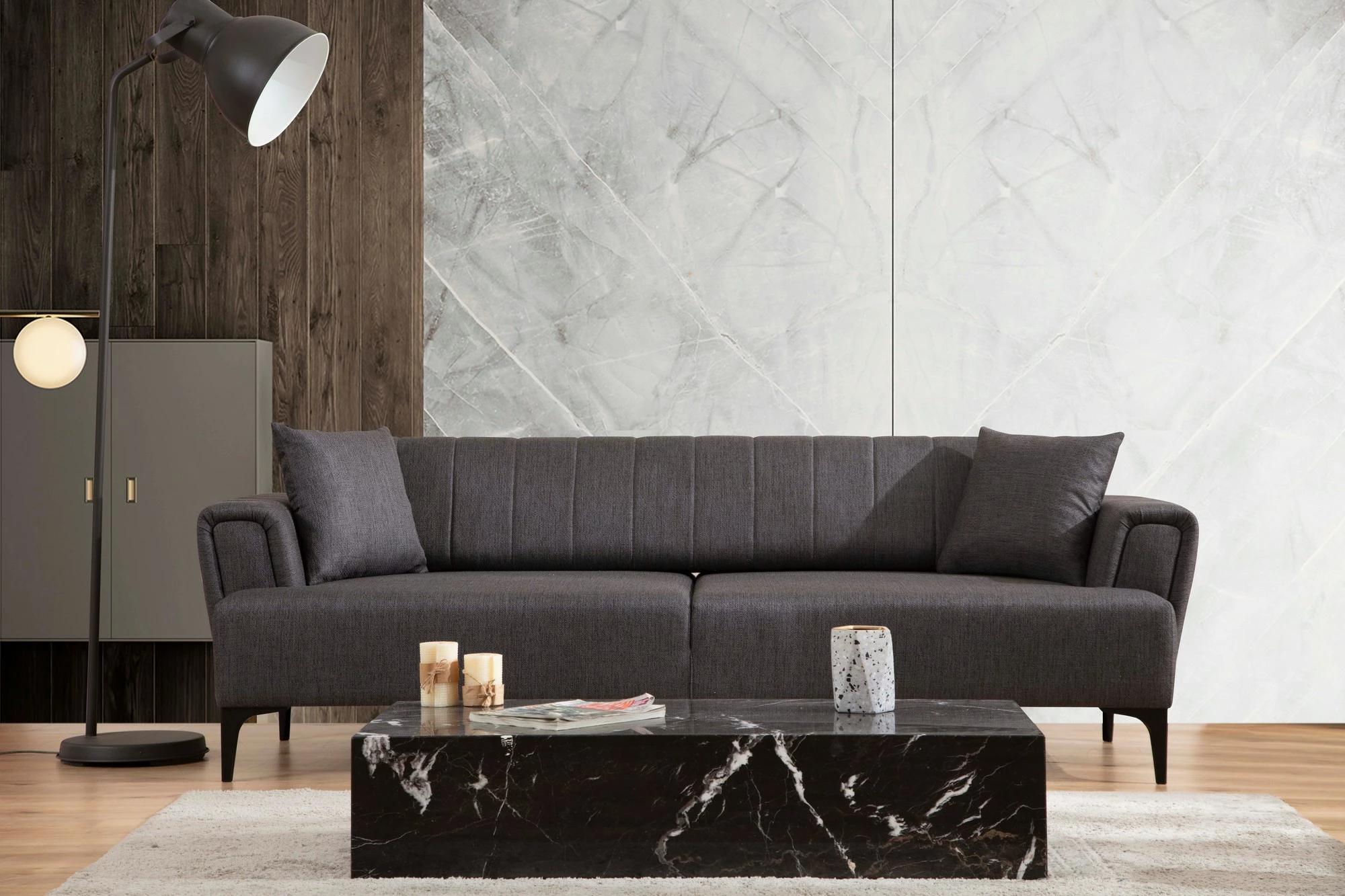 Krevat-sofá 3 vende, Atelier del Sofa, Hamlet, ngjyrë gri e errët