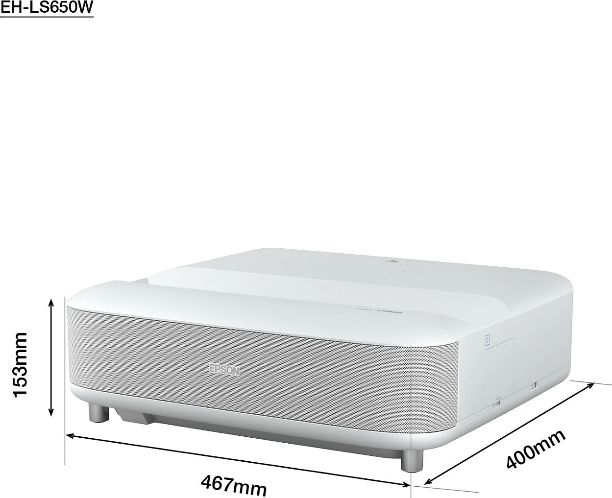 Projektor laser Epson EH-LS650W, Full HD, HDR10/HLG, Wi‑Fi, 2x HDMI (ARC), i bardhë