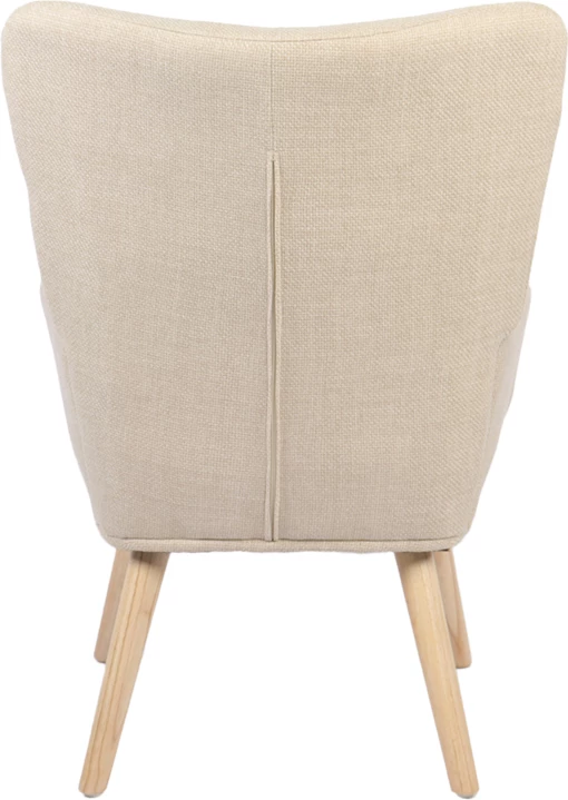 Fotel Gerlina, material krem, këmbë ngjyrë natyrale, 71x64x94cm