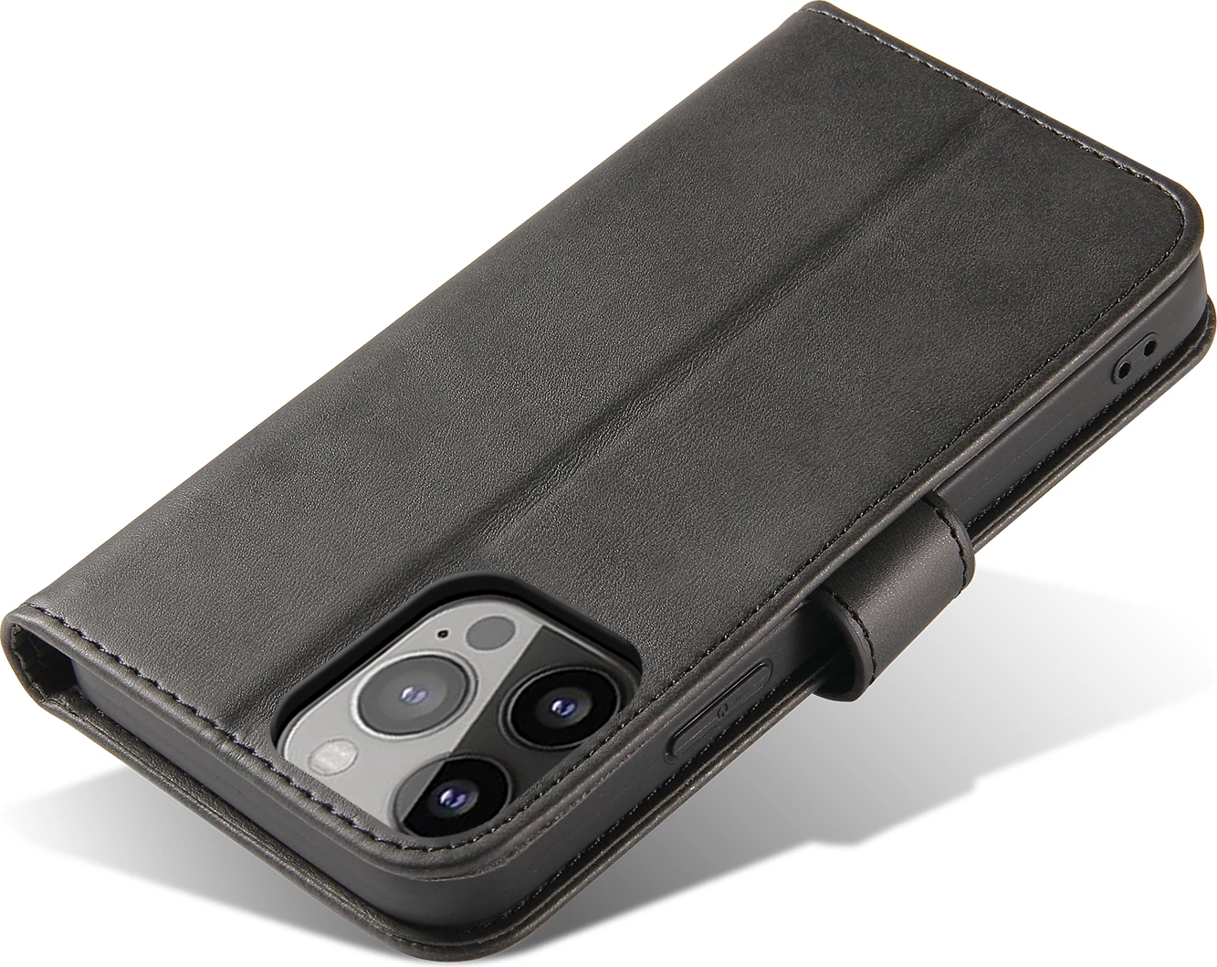 Mbështjellës Hurtel Magnet Case bookcase për iPhone 13 Pro Max, i zi