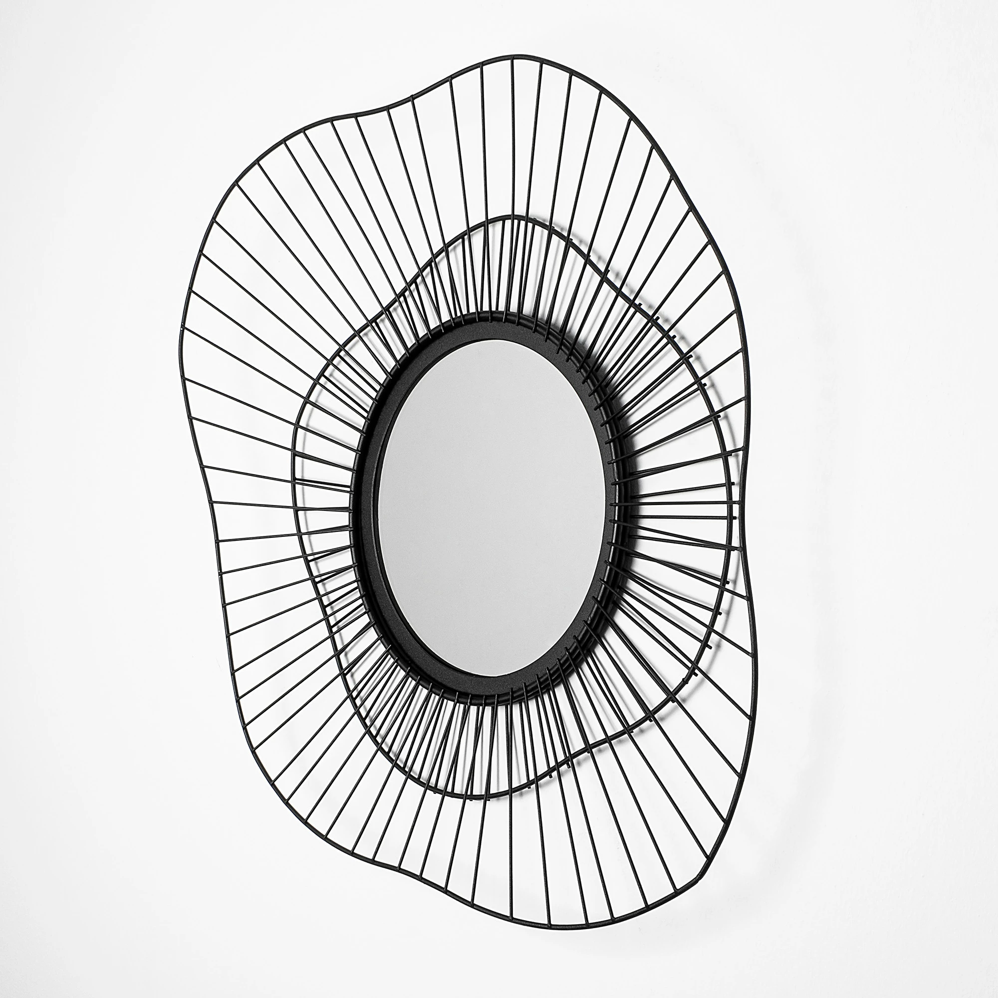 Pasqyrë dekorative Wallity, Euro Flora, WM-015, ngjyrë e zezë