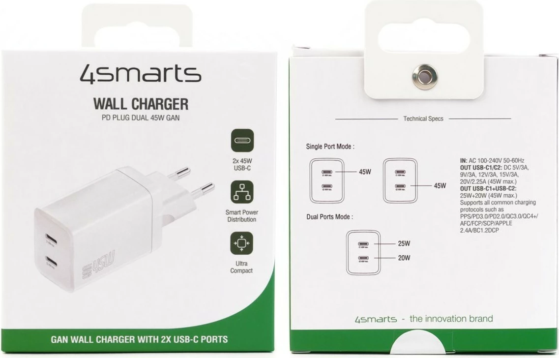 Karikues 4smarts 540400, 45W, i bardhë
