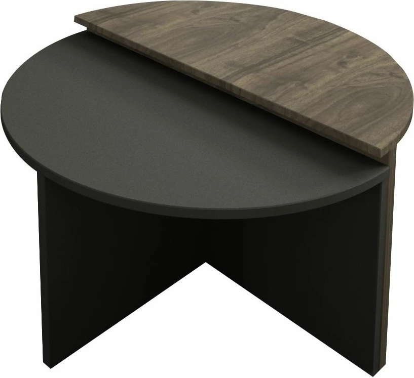 Set tavolinash kafeje Skye Decor, Dolunay, ngjyrë arre dhe antracit