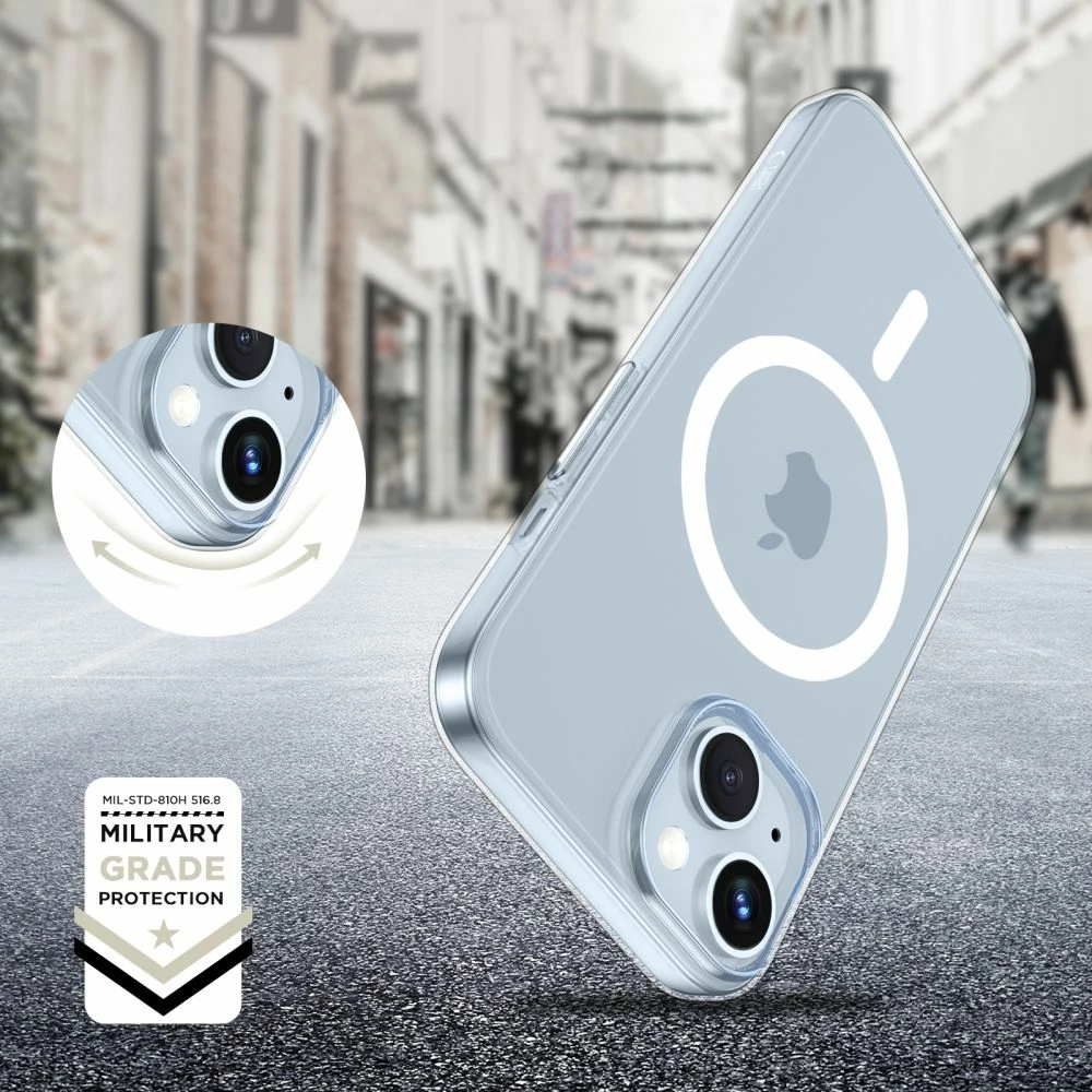 Mbështjellës Tech-Protect FlexAir MagSafe për iPhone 15, Transparent