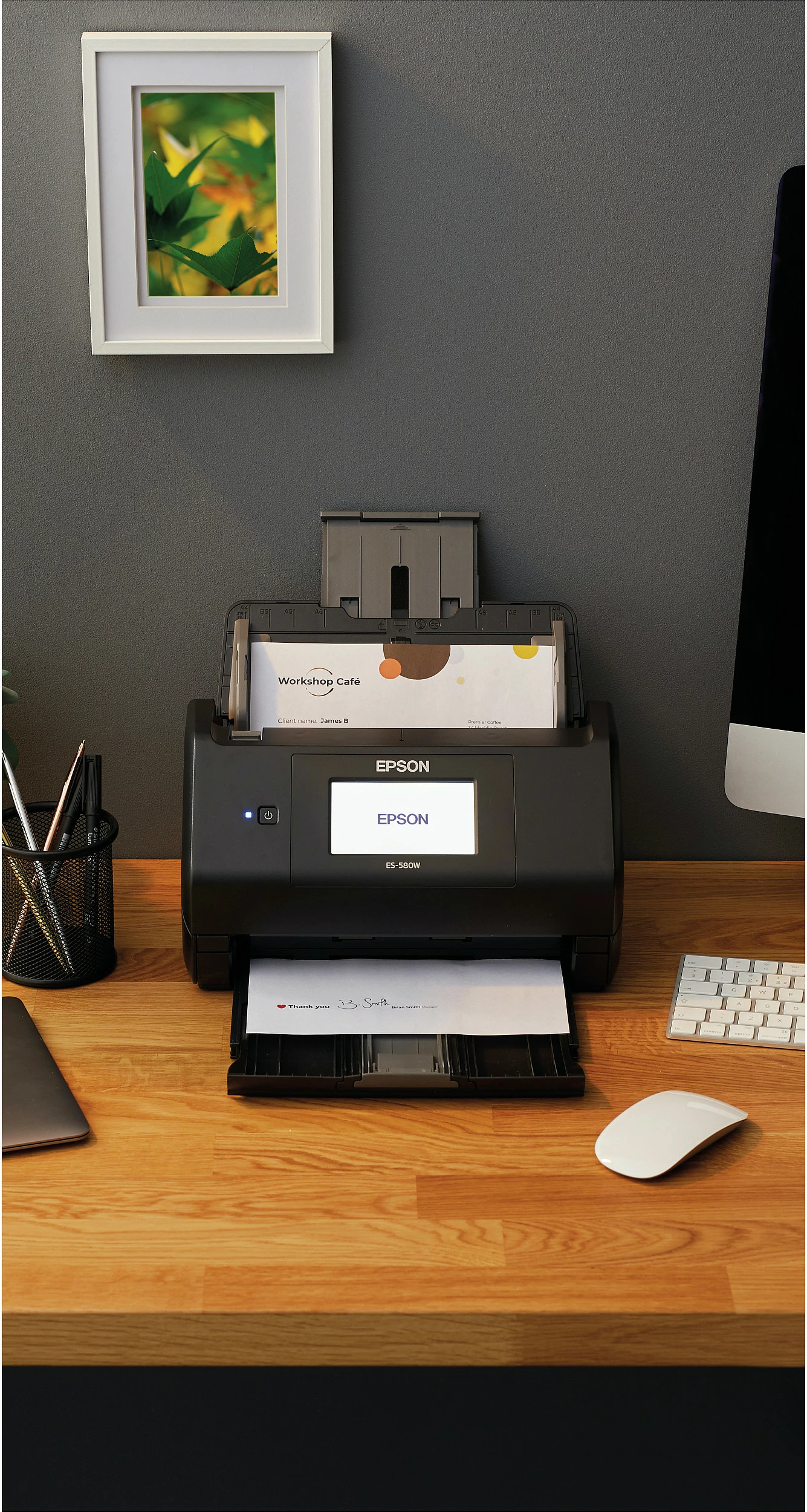 Skaner dokumentesh Epson WorkForce ES-580W, A4, duplex, Wi-Fi, ADF 200 fletë, 35 ppm, i zi