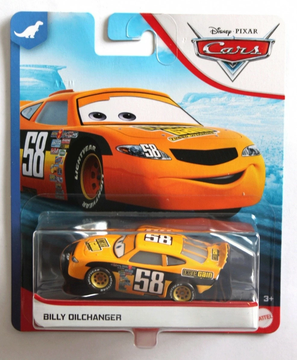 Lodër makinë die-cast, Mattel Cars Billy Oilchanger DXV29/GKB07, shkalla 1:55, e verdhë