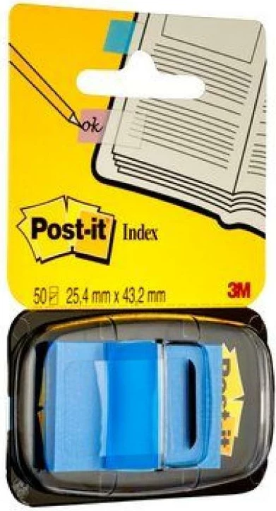 Shirita indeksimi 3M Post-it Index 680-2, me shpërndarës, 50 fletë, 25.4x43.2 mm, blu