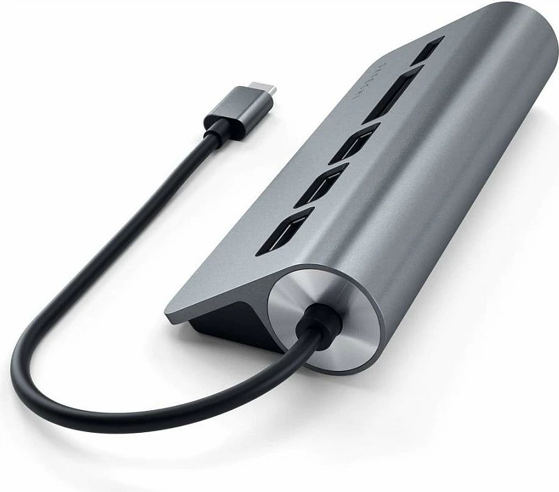 Hub USB-C Satechi ST-TCHCRM, HDMI, 3x USB-A, SD/microSD, Space Gray
