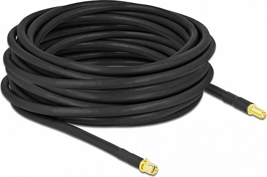 Kabllo antene DeLOCK LMR300, SMA mashkull në SMA femër, 10 m, e zezë