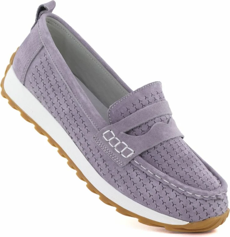 Mokasina femrash Sergio Leone SP009, lëkurë veluri, vjollcë