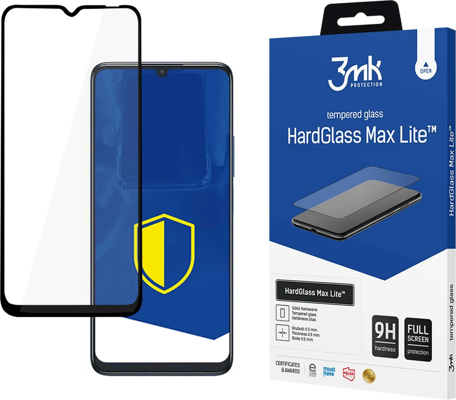 Xham i kalitur mbrojtës ekrani 3mk HardGlass Max Lite për TCL 505 0.3mm 9H Full Screen, i zi