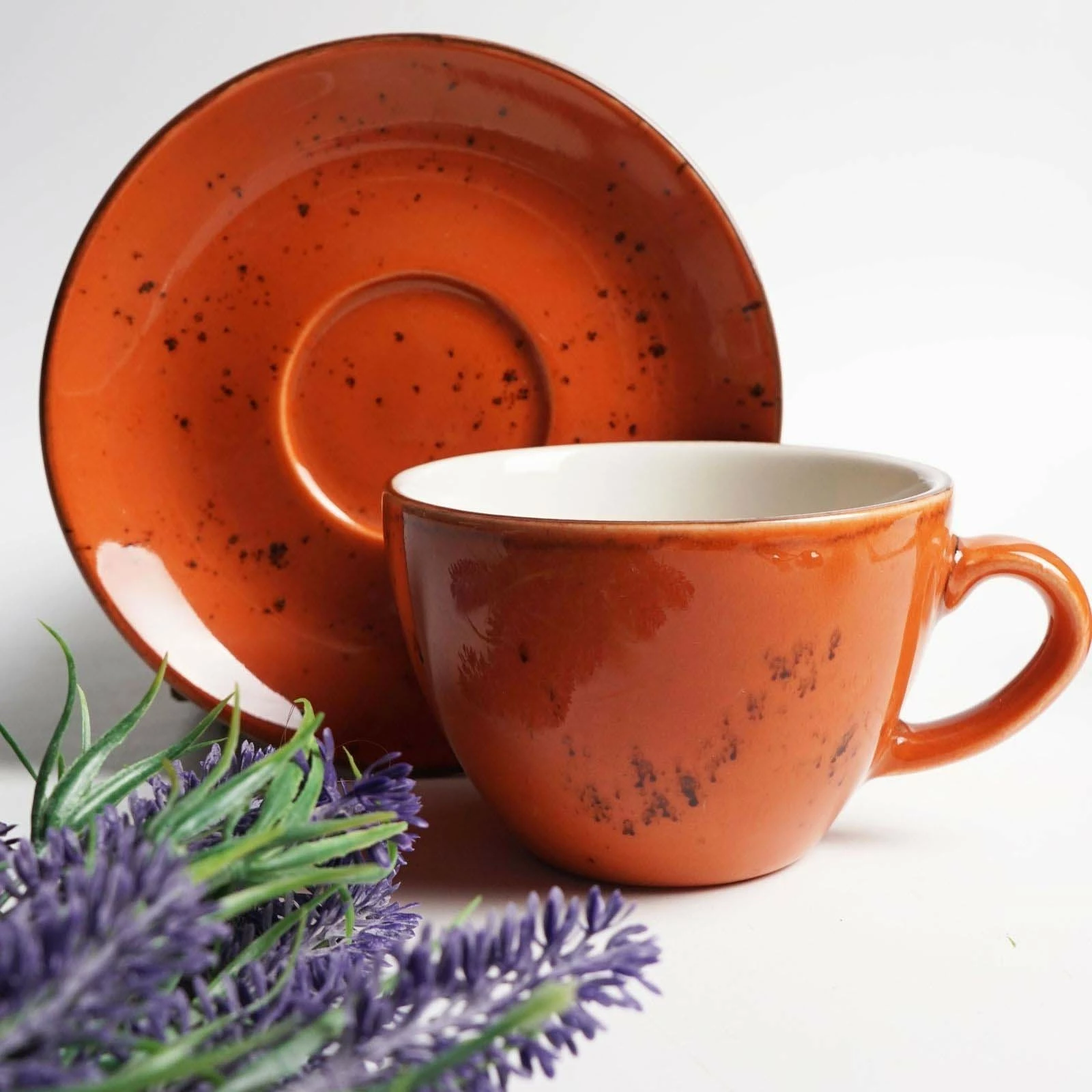 Filxhan espresso Fine Dine Dahlia 75 ml, portokalli, set 6 copë