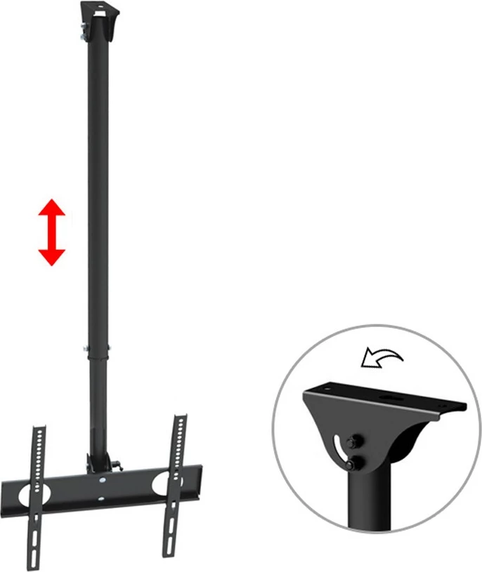 Mbajtëse tavani për TV Maclean MC-631, 32-65", 50kg, VESA 400x400, E zezë