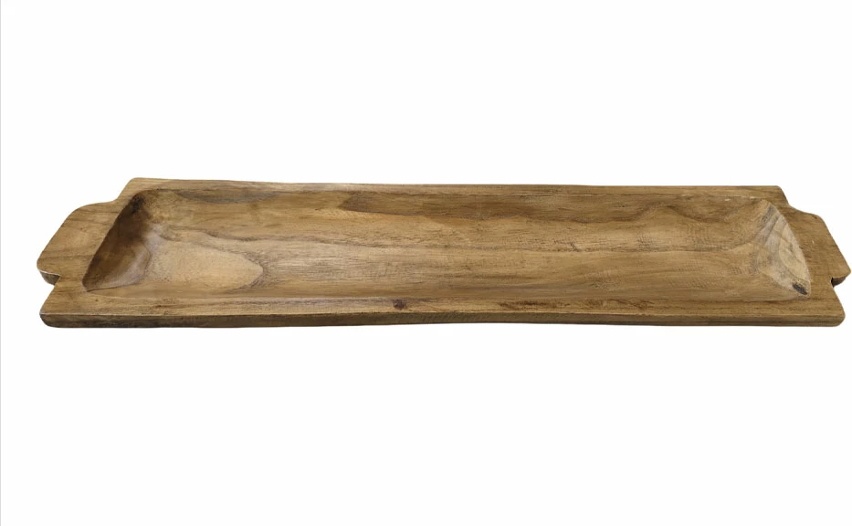Tabaka dekorative prej druri, ngjyrë kafe, 79x19x4 cm