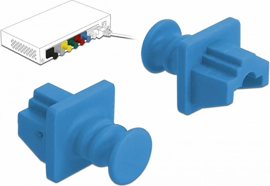 Kapak mbrojtës pluhuri RJ-45 DeLOCK 86509, set 10 copë, plastikë, i kaltër