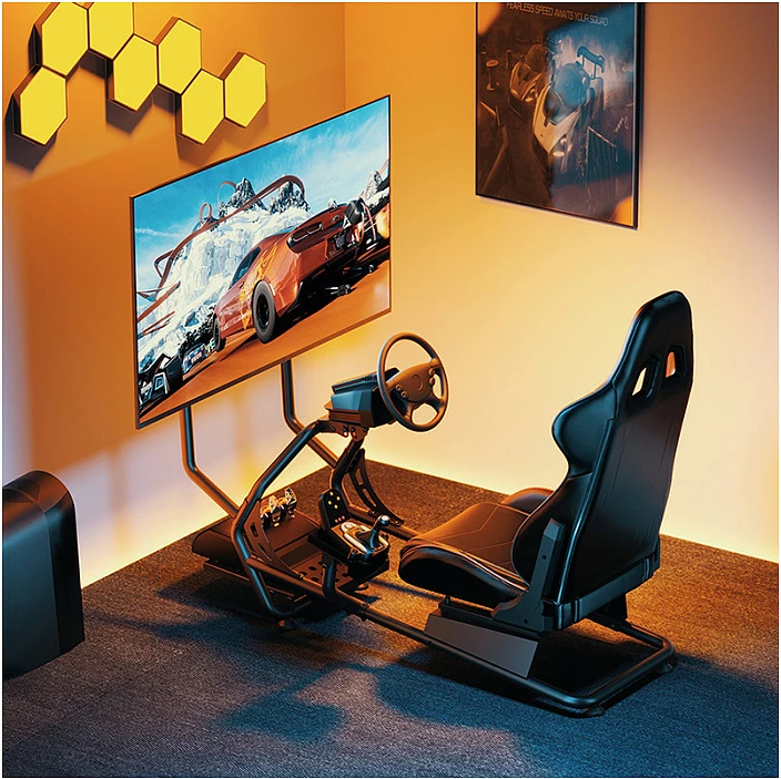 Kokpit simulator garash LogiLink, me mbajtëse monitori, zezë/kuqe