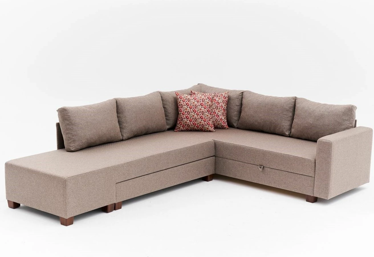 Kënd-sofë krevate Atelier del Sofa, Aly Arzilla, kënd i majtë, ngjyrë kafe