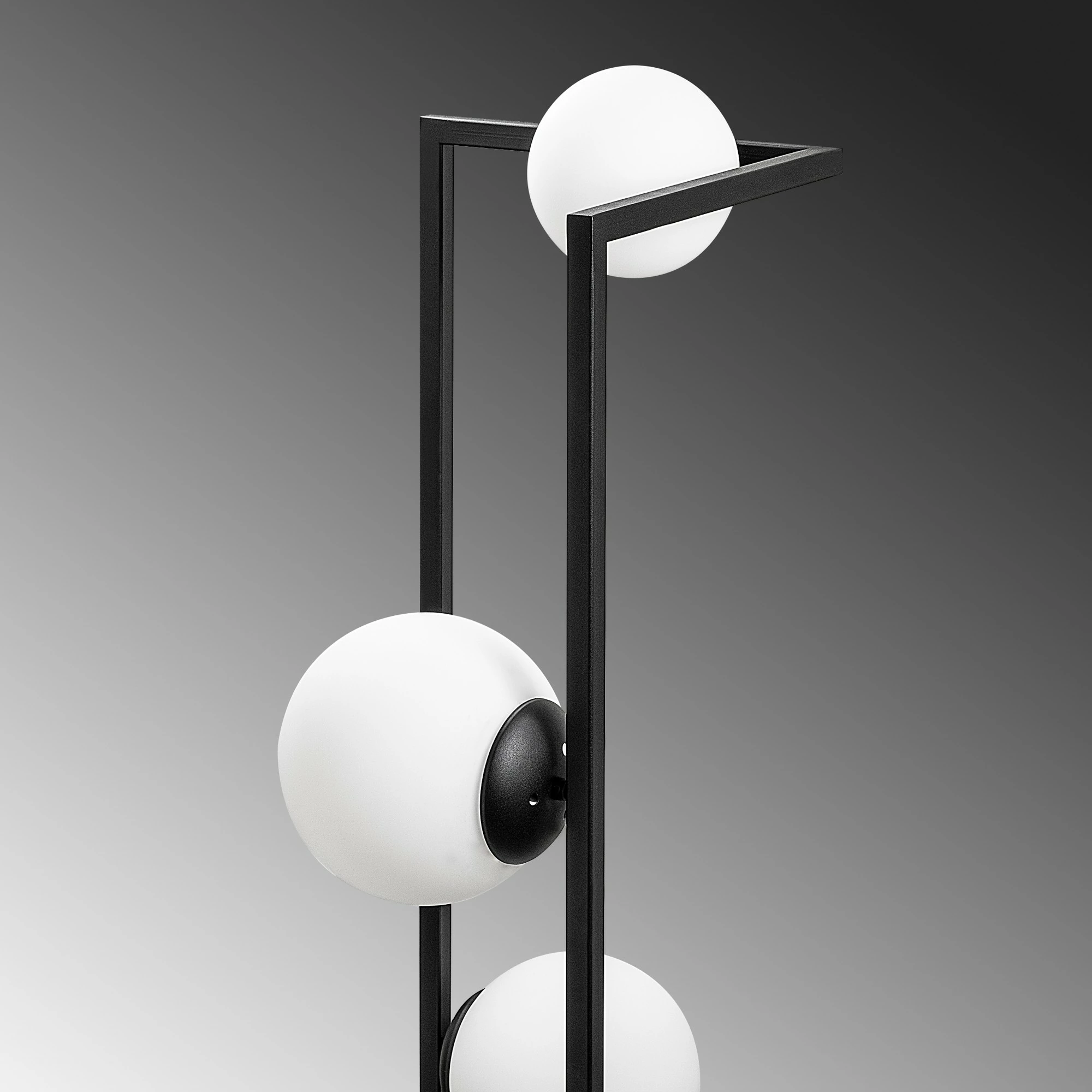 Llambë dyshemeje Opviq, këndore, e zezë, 13775