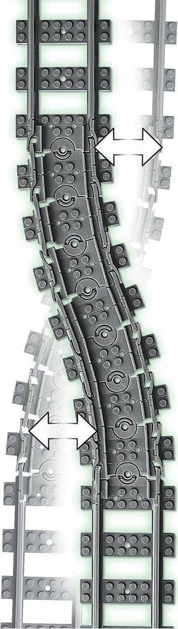 Set shina treni LEGO City 60205, 20 copë, zgjerim hekurudhe, gri