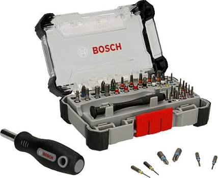 Set bitash Bosch 42 copë me kaçavidë precize, në kuti, e zezë