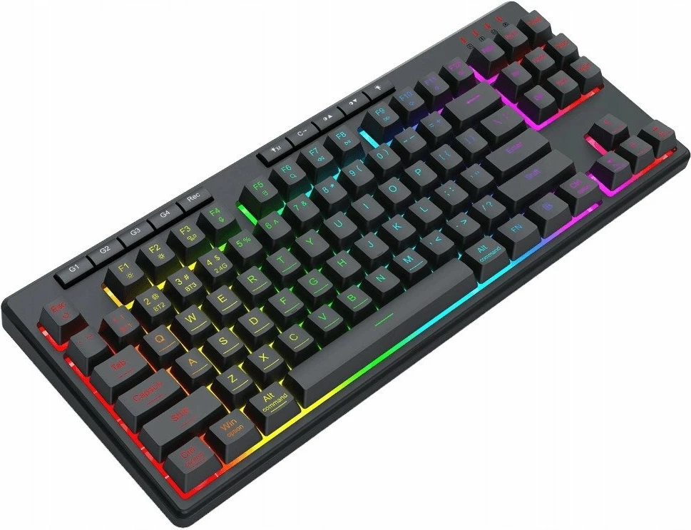 Tastierë gaming Redragon Shiva Pro K516RGB-PRO, TKL 87-taste, RGB, USB/2.4GHz/Bluetooth, e zezë